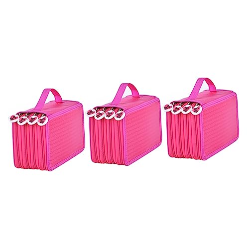 Lurrose 3St Kinder bleistifte Jungenanzüge Etui Federmäppchen für Kinder Federmäppchen rosa Schwarz Federmäppchen mit 72 Fächern Stifttasche mit 72 Fächern Färbung Schreibwaren-Box von Lurrose