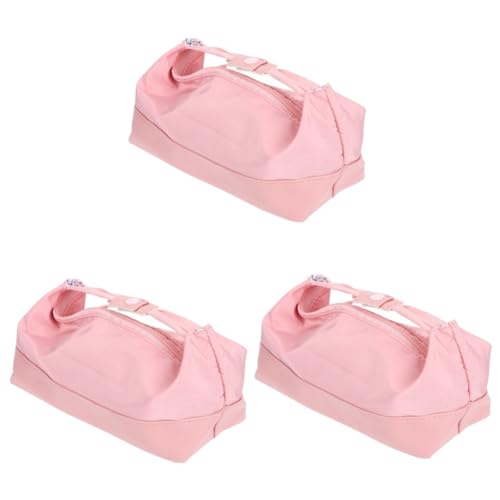 Lurrose 3St Mäppchen aufbewahrungssack Storage Pockets Cosmetic Bag nadeletui Etui aus Leder Kawaii schulmaterial Etui für Bleistifthalter Stifttasche Mädchen Veranstalter Polyester Rosa von Lurrose