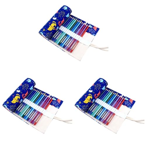Lurrose 3St Tasche mit Katzenmuster stifte aufbewahrung Stift aufbewahrung Pin-Box Stift Halter kalemlik stiftbox schwarzes Federmäppchen Buntstifte-Etui Strickstifthalter Rollstifthalter von Lurrose