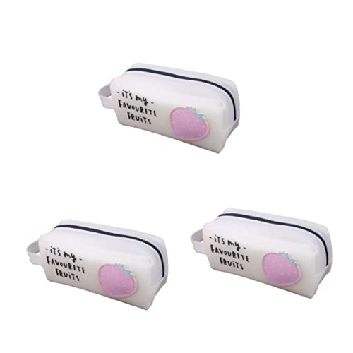 Lurrose 3stücke Großes Federmäppchen Mit Erdbeer- Für Mädchen Multifunktionale Stifttasche Für Schüler Geeignet Für Schreibwaren Und Kleine Gegenstände Und Langlebig von Lurrose