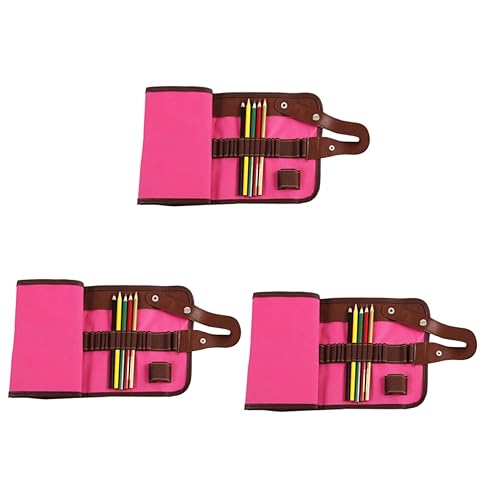 Lurrose 3St Farbstifthalter Tasche für Farbstifte bleistifte buntstifte Farbstift-Aufbewahrungstasche Farbstift-Organizer Erwachsener Aufbewahrungskiste Verpackung Rosa von Lurrose