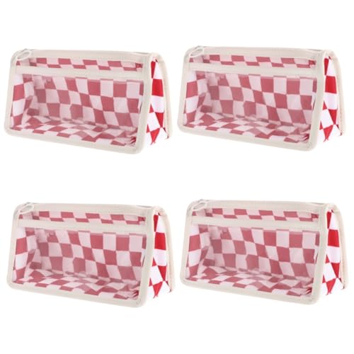 Lurrose 4stücke Portable Pen Bag Große Kapazität Stiftetui Für Schule Kunst Und Büro Vielseitige Langlebige Und Leicht Zugängliche Stift-Organizer Im Klassischen Schachmuster von Lurrose