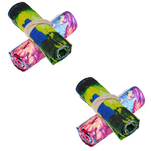 Lurrose 4stücke Slot Canvas Stifterolle Im Ahornmuster Roll-up Federtaschen Für Schüler Künstler Und Hobbyisten Zeichnen Färben Und Skizzieren von Lurrose