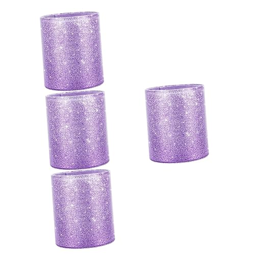 Lurrose 4 Stück Glitzer-Leder-stifthalter Bleistifteimer Für Den Schreibtisch Make-up-pinselhalter Utensilien- Bleistifthalter Aus Leder Maniküre Violett Kind Schreibtischstift von Lurrose