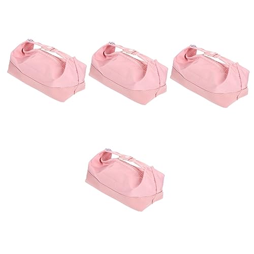 Lurrose 4 Stück Mäppchen Kosmetiktasche Portemonnaie Bleistiftbeutel mit Reißverschluss Etui aufbewahrungssack Storage Pockets reisebox Bleistiftbeutel-Ästhetik Stifttasche Polyester Rosa von Lurrose
