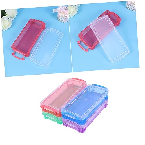 Lurrose 4stücke Transparente Federmäppchen Aus Kunststoff Aufbewahrungsbox Für Schreibwaren Schule Und Büro Leicht Und Tragbar Farbe von Lurrose