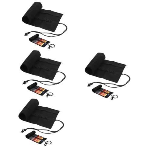 Lurrose 4 Stück Rollen Federmäppchen Farbstifte Stiftehalter Buntstift Organizer Buntstifte Etui Farbstift Büro Schreibwaren Tasche Bleistift Tragetasche Stift Menschen Bäume von Lurrose