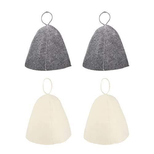 4stücke Wiederverwendbare Sauna-hüte Aus Filz Atmungsaktiver Kopfschutz Für Damen Praktische Und Stylische Sauna-Kopfbedeckung Geeignet Für Und Dampfbad von Lurrose