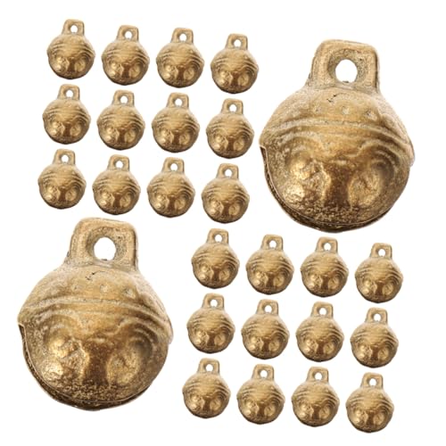 Lurrose 40 Stück Vintage Kupfer Glocken mit Tigerkopf Kleine Glöckchen für DIY Schmuck Haustier-halsband Weihnachtsdeko Windspiel und Bastelprojekte von Lurrose
