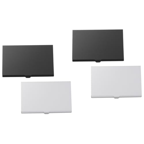 Lurrose 4stücke Aluminiumlegierung Visitenkartenetui Tragbarer Metall Kreditkartenhalter Für Büro Elegant Und Für Geschäftsleute Und Persönliche Verwendung Silber Und Schwarz von Lurrose