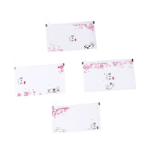 Lurrose 4stücke Schreibwarentasche Mit Versiegeltem Reißverschluss wasserdichte Kulturtasche Für Maskenaufbewahrung Cartoon-Aufbewahrungstasche Aktenaufbewahrungstasche Aus Hochwertigem von Lurrose