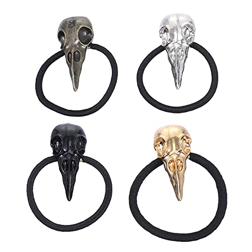 Lurrose 4stücke Halloween Haargummis Mit Krähenschädel-design Elastische Haarbänder Für Damen Und Mädchen Accessoires Für Kostümpartys Und Festliche Anlässe von Lurrose