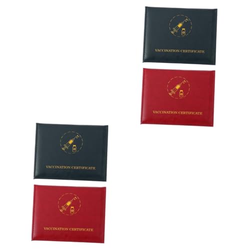 Lurrose 4stücke Pu Impfkarte Schutz wasserdichte Kartenhalter Mit Doppeltem Kartenfach Praktische Und Tragbare Kartenabdeckung von Lurrose