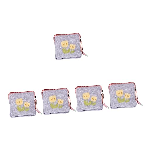 Lurrose Geldbörse 5 Stück Damen-Handtasche Süße Make-Up-Tasche Tragbare Make-Up-Tasche Damenbinden-Tasche Tampon-Pad Tragbare Periodentasche Wickeltasche Outdoor-Periodentasche von Lurrose