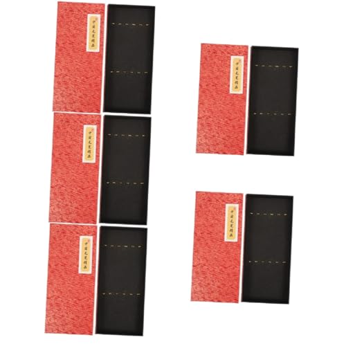 Lurrose 5 Stück Schreibpinsel Pinselhalter Pinsel Aufbewahrungsbehälter Aquarell Pinseletui Pinseletui Aquarell Pinselhalter Pinsel Organizer Rotes Papier von Lurrose