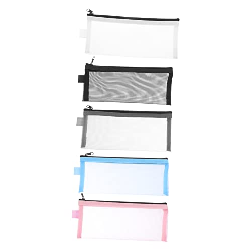 Lurrose 5-teiliges Federmäppchen Aus Netzgewebe – Federmäppchen Mit Glatten Reißverschlüssen – Schülertasche – Sortiert von Lurrose