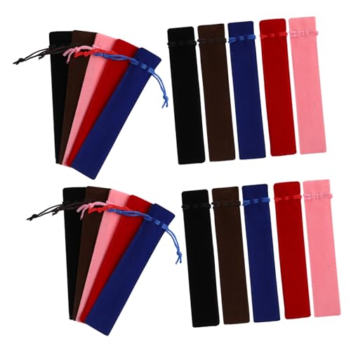 Lurrose 50 Stück Fleece -Stiftbeutel Bleistift Fall Etui für Stifthalter Brunnenstifthalter Aufbewahrungstaschen für Stifte Bleistifthalter für Kunststiftfall Flanell von Lurrose