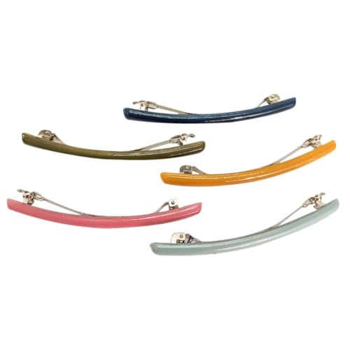 Lurrose 5Pcs Französisch Haar Haarspange Schildpatt Haarspangen Mode Haarnadel Automatische Schließe für Frauen Mädchen (Zufällige Farbe) von Lurrose