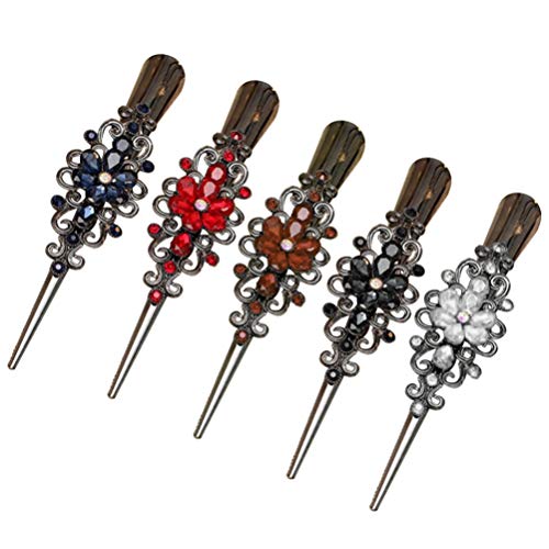 Lurrose 5Pcs Kristall Alligator Clip Strass Haar Barrettes Clips Frauen Haar Schmuck Zubehör für Damen Mädchen von Lurrose