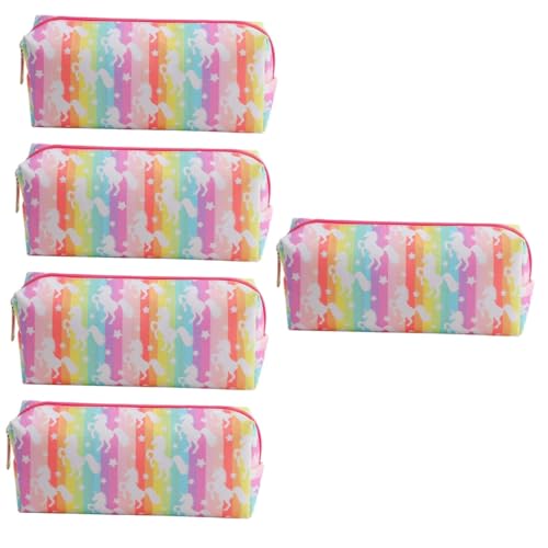 Lurrose 5stücke Großer Kapazitäts-federmäppchen Mit Einhorn- Multifunktionale Stiftebox Für Schule Büro Und Für Mädchen Und Kreative Aktivitäten von Lurrose