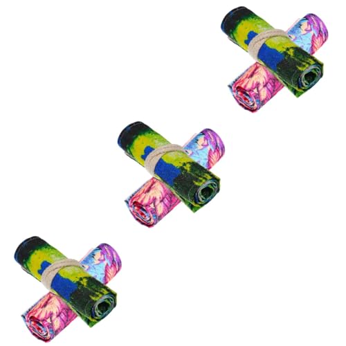 Lurrose 6stücke Roll-up Stifterolle Mit Fächern Buntstift-Organizer Aus Strapazierfähigem Canvas Im Ahornblatt-Design Für Künstler Schüler Und Kreative Zeichnungen von Lurrose