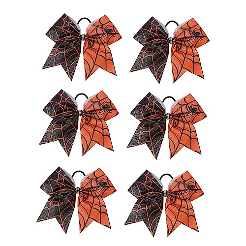 Lurrose 6st Halloween-gummiband Haargummis Für Kinder Halloween-haargummi Haarspangen Gruselige Haargummis Bowknot-haargummis Kürbis-haargummi Halterung Elastische Kordel Baby Kleidung von Lurrose