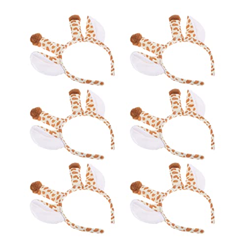 Lurrose 6 Stück Giraffenohren Stirnbänder Lustige Giraffenhorn Haarbänder Tier Cosplay Haarreifen Für Halloween Weihnachten Geburtstagsfeier von Lurrose