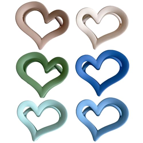Lurrose 6 Stück Herz Haarklammern für Haarklammern In Herzform Matte Herz für Mädchen von Lurrose