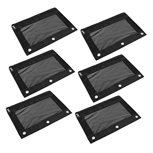 Lurrose 6-teiliges Federmäppchen Aus Oxford-Stoff Federmäppchen Aktentasche 3 Löcher Mesh-federmäppchen Fürs Büro Einfaches Federmäppchen Federtasche Schwarze Schreibwarentasche Lurrose 6-teiliges Federmäppchen Aus Oxford-Stoff Federmäppchen Aktentasche 3 Löcher Mesh-federmäppchen Fürs Büro Einfaches Federmäppchen Federtasche Schwarze Schreibwarentasche von Lurrose