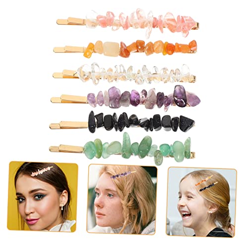 Lurrose 6st Klipp Haarschmuck Für Damen Buntes Haar Für Frauen Haarspangen Kristall Bunte Haare Für Hochzeit Bobby Haarspangen Mit Edelsteinen Quarz-haarspange Metall Braut Weben Schmücken von Lurrose