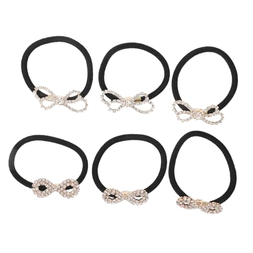 Lurrose Glänzende Haargummis 6st Strass-stirnbänder Klare Elastische Haarbänder Spule Haargummis Haarschmuck Durchsichtige Elastische Haargummis Pferdeschwanzbänder Ankerseil Mädchen Ring von Lurrose