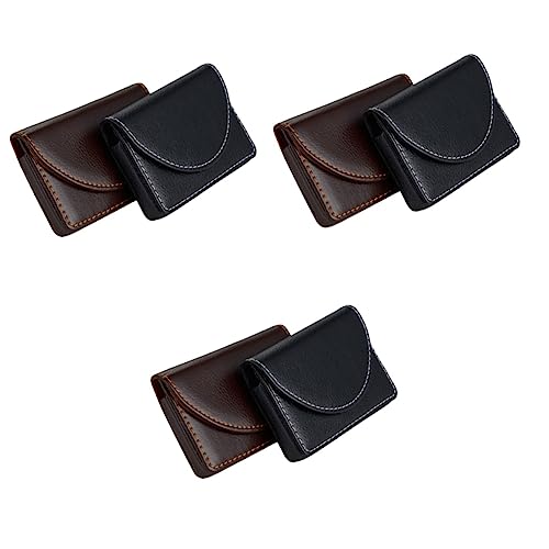 Lurrose 6stücke Pu Business Kartenetui Tragbarer Kartenhalter Für Visitenkarten Schwarz Und Kaffee Design Für Geschäftlichen von Lurrose