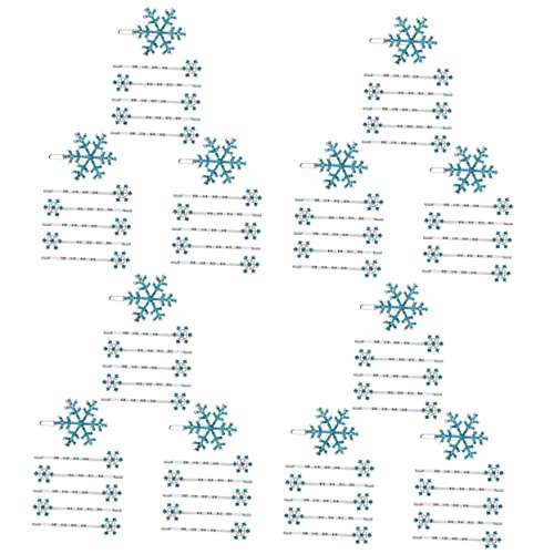 Lurrose 72 Stk Haarnadel Weihnachts-schneeflocke-clips Schneeflockenclips Für Haare Schneeflocke Haarspangen Blau Haarperlen Schneeflockenhaar Blau Mädchen Legierung Zubehör Weihnachten von Lurrose