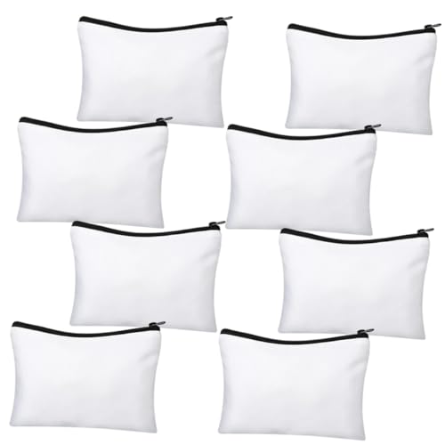 Lurrose 8 Sets Federmäppchen Aus Segeltuch Mit Großer Kapazität Reißverschlusstasche Make-up-Tasche Wärmeübertragung Schreibwarentasche von Lurrose