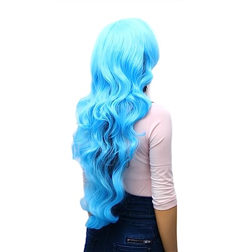 Lurrose 80 Halloween Wellige Haarperücken Mit Pony Perücke Für Frauen Spitzenhaarperücke Lockiges Gewelltes Haar Perücken Wellige Perücken Für Cosplay Gelbe Haarperücke Damen Behaart Haube von Lurrose