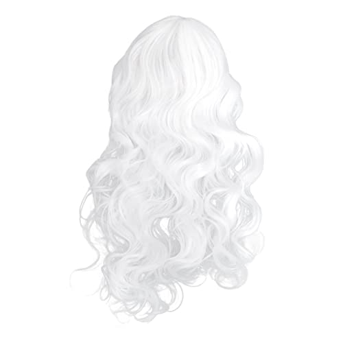 Lurrose 80 Synthetische Gewellte Perücken Halloween-perücken Für Frauen Haar Cosplay Perücke Lace-front-perücken Lockiges Gewelltes Haar Perücken Haarperücken Welle Kleidung Damen Weiß von Lurrose