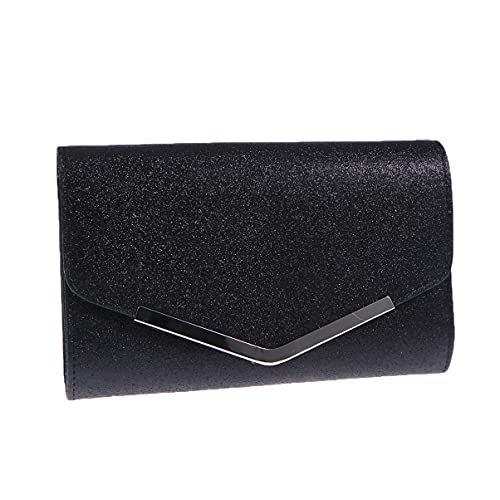 Lurrose Abend Tasche Handtasche Hochzeit Party Umhängetaschen Clutch Tasche Geldbörse Einfache Kette Tasche für Frauen Damen (Schwarz) von Lurrose