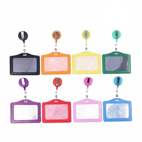 Lurrose Ausweishüllen Aus Pu-Leder 8 Stück Passbeutel Etui für Schulbüro Firmenzugangskartenetui von Lurrose