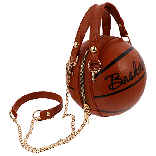 Lurrose Basketball Geformt Handtasche Umhängetasche PU Leder Messenger Bag Runde Handtasche für Frauen von Lurrose