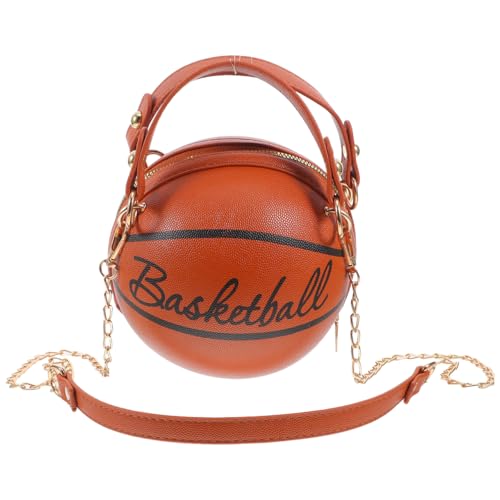 Lurrose Basketball Geformt Handtasche Umhängetasche PU Leder Messenger Bag Runde Handtasche für Frauen von Lurrose