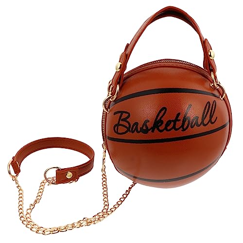 Lurrose Basketball Geldbörse Basketball Umhängetasche Runde Handtasche Umhängetasche Für Damen Pu-Leder Casual von Lurrose