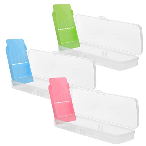 Lurrose Bleistiftboxen Aus Kunststoff Mit Deckel 2-lagiger Organizer Für Kinder Schulbedarf Tragbares Schreibwarenetui Stiftebox Aus Hartplastik von Lurrose