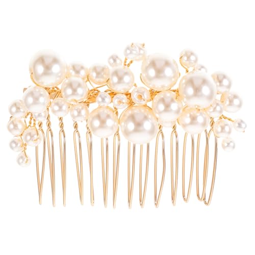 Lurrose Brautjungfern Mode Braut Dame Handgemachte Haarnadel Frau Clip Elegante Seite Haar Zubehör Zubehör Kopfschmuck Hochzeit Kämme Für Vintage Perle Golden Schmuck Haarnadeln von Lurrose