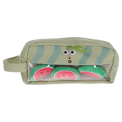 Lurrose Cute Cartoon Pencil Case Watermelon Design Large Capacity Pencil Pouch for Stationery and Makeup Brushes for Students and Kids Canvas Material von Lurrose