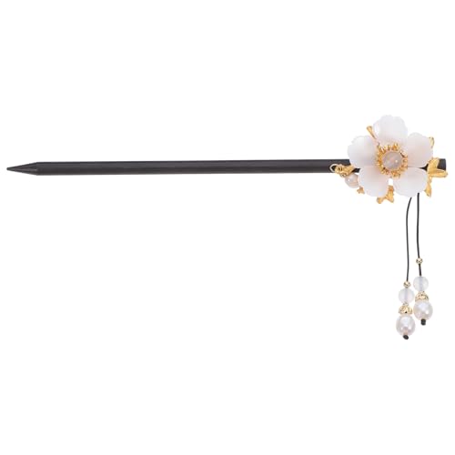 Lurrose Chinesische Haarstäbchen Vintage Perle Haarnadel Stick Holz Blumen Haargabeln Perlen Haarnadel Japanische Haarstäbchen für Frauen Mädchen von Lurrose