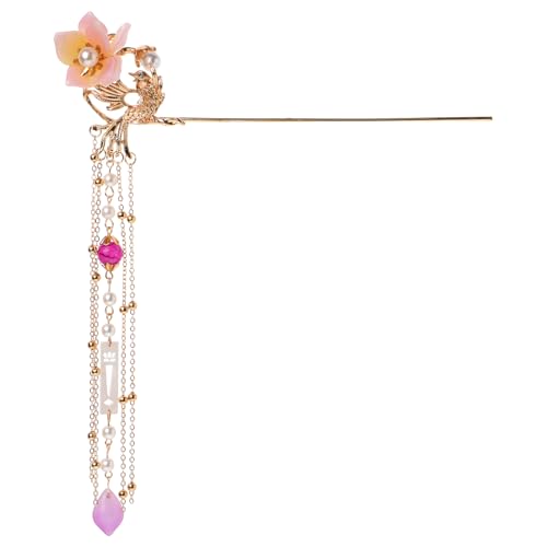 Lurrose Chinesischer Haarstab Strass Perlen Haarnadel Japanische Haarstäbchen Blumen Haar Essstäbchen Opal Haarspange Haarstock Retro Haarschmuck Pin für Damen Mädchen von Lurrose