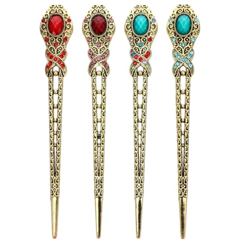4 Stücke Antike Haarnadel Chinesische Damen Haar Stäbchen Damen Bronze Haarstab Retro Vintage Haarnadel Für Die Tägliche Haardekoration 4 Stücke Antike Haarnadel Chinesische Damen Haar Stäbchen Damen Bronze Haarstab Retro Vintage Haarnadel Für Die Tägliche Haardekoration von Lurrose