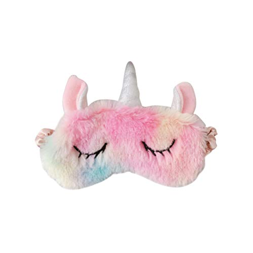 Lurrose Cute 3D Unicorn Schlafmaske Plüschtier Augenschutz für Mädchen Frau Home Travel von Lurrose