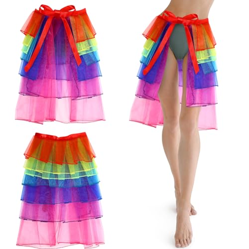 Lurrose Regenbogen Tüllrock Damen Damen Tutu Rock Blasen Tutu Rock Petticoat Unterrock Tutu Röcke Ballett Tüllrock Damen Für Kostüm Cosplay Abschlussball Mardi Gras von Lurrose