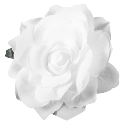 Lurrose Doppelverwendbare große Rose Haarspange Brosche Charm-Zubehör für Frauen (weiß) von Lurrose